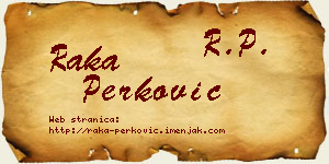 Raka Perković vizit kartica
